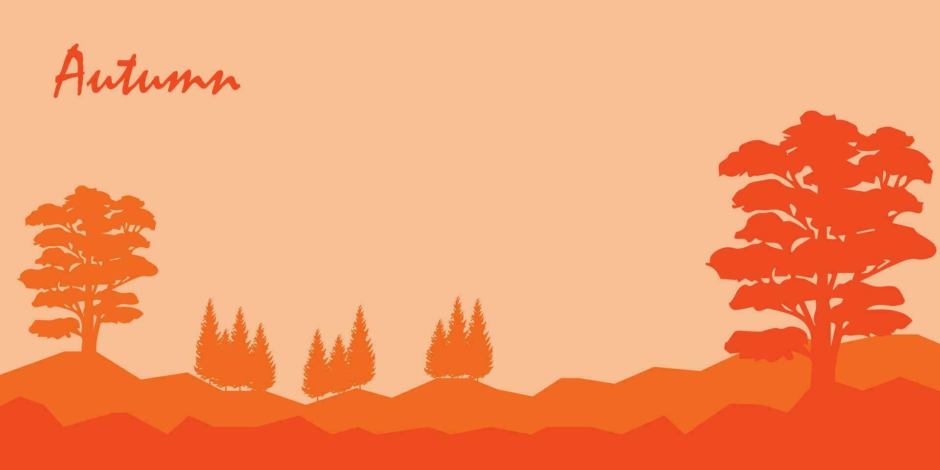 Landscape illustration design with an autumn theme vector