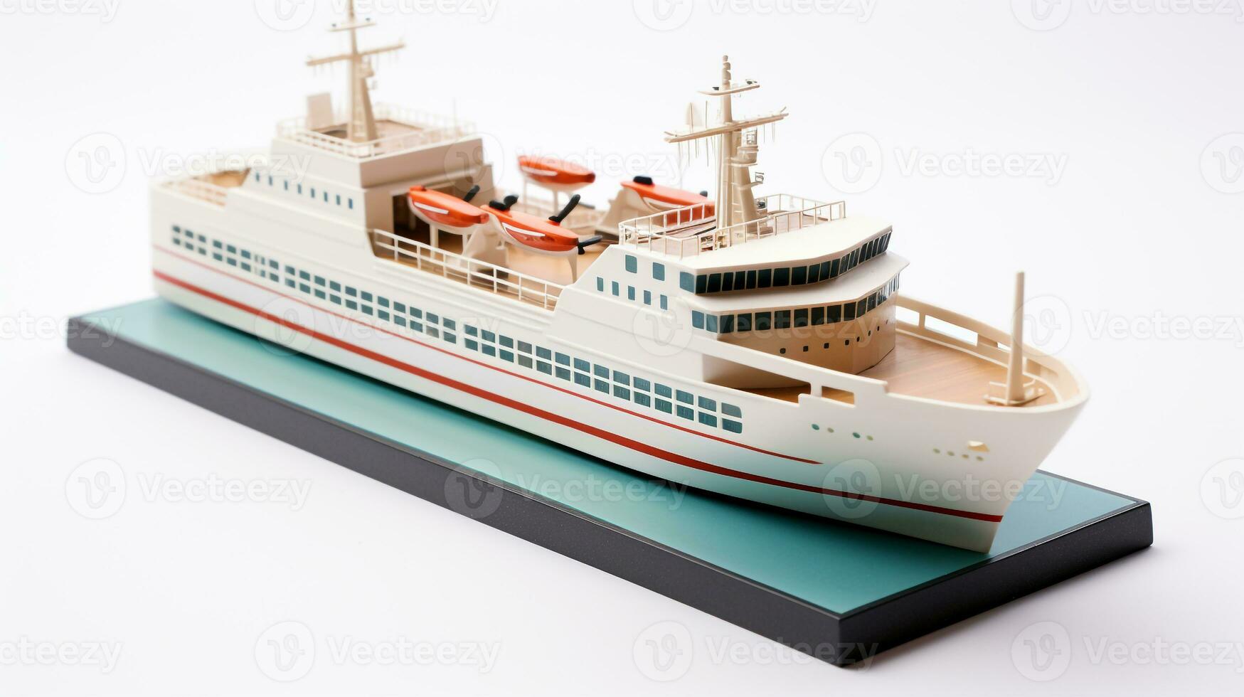 Displaying a 3D miniature Ferry. Generative AI photo