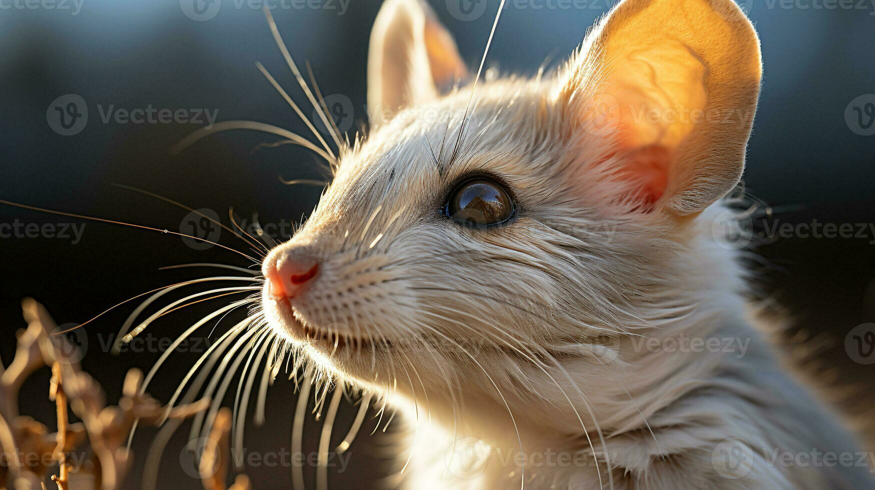 Close-up photo of a Desert Kangaroo Rat looking any direction in the Desert. Generative AI