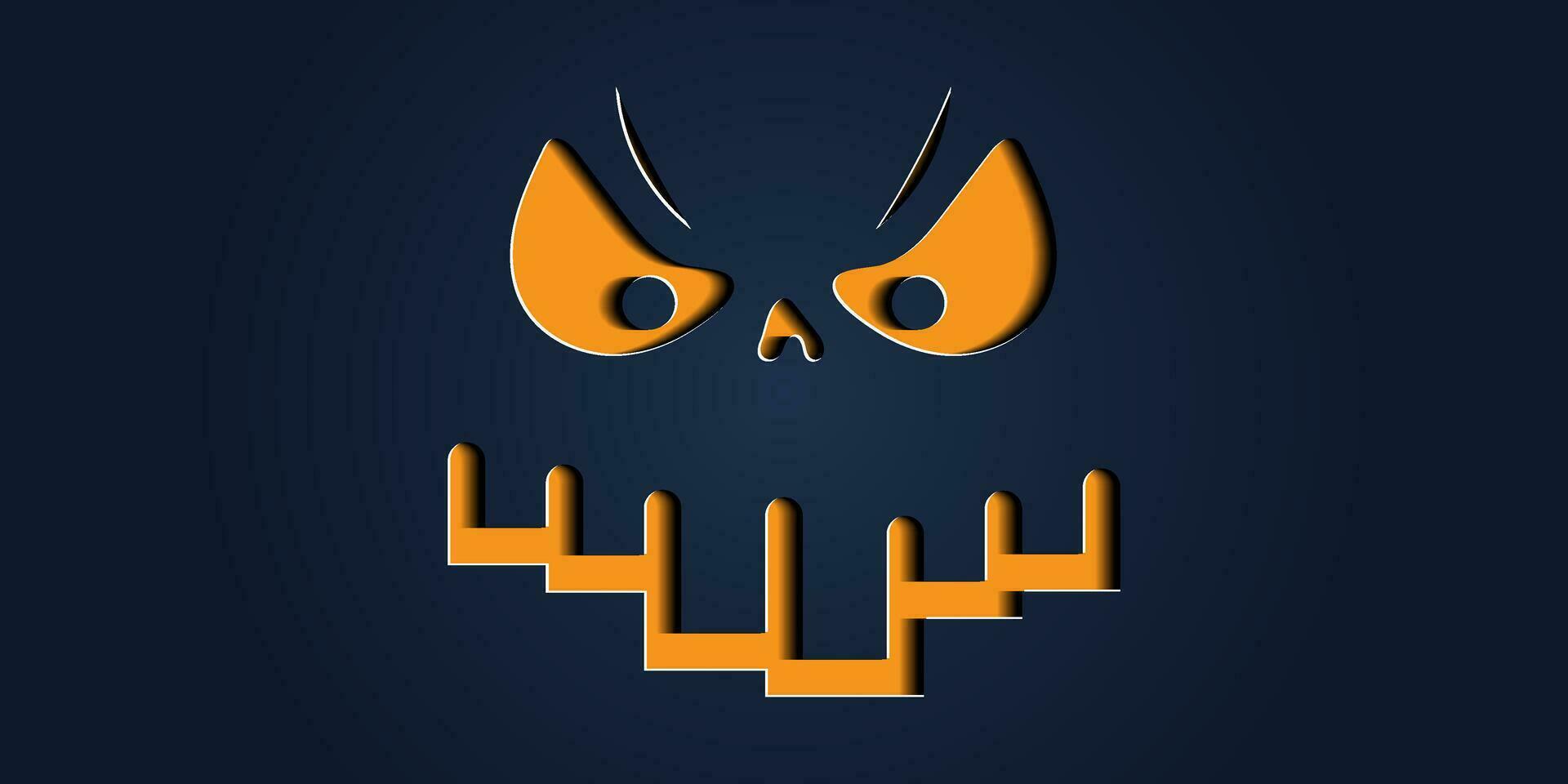 Simple halloween pumpkin expressions in paper cut style for poster or brochure. vector