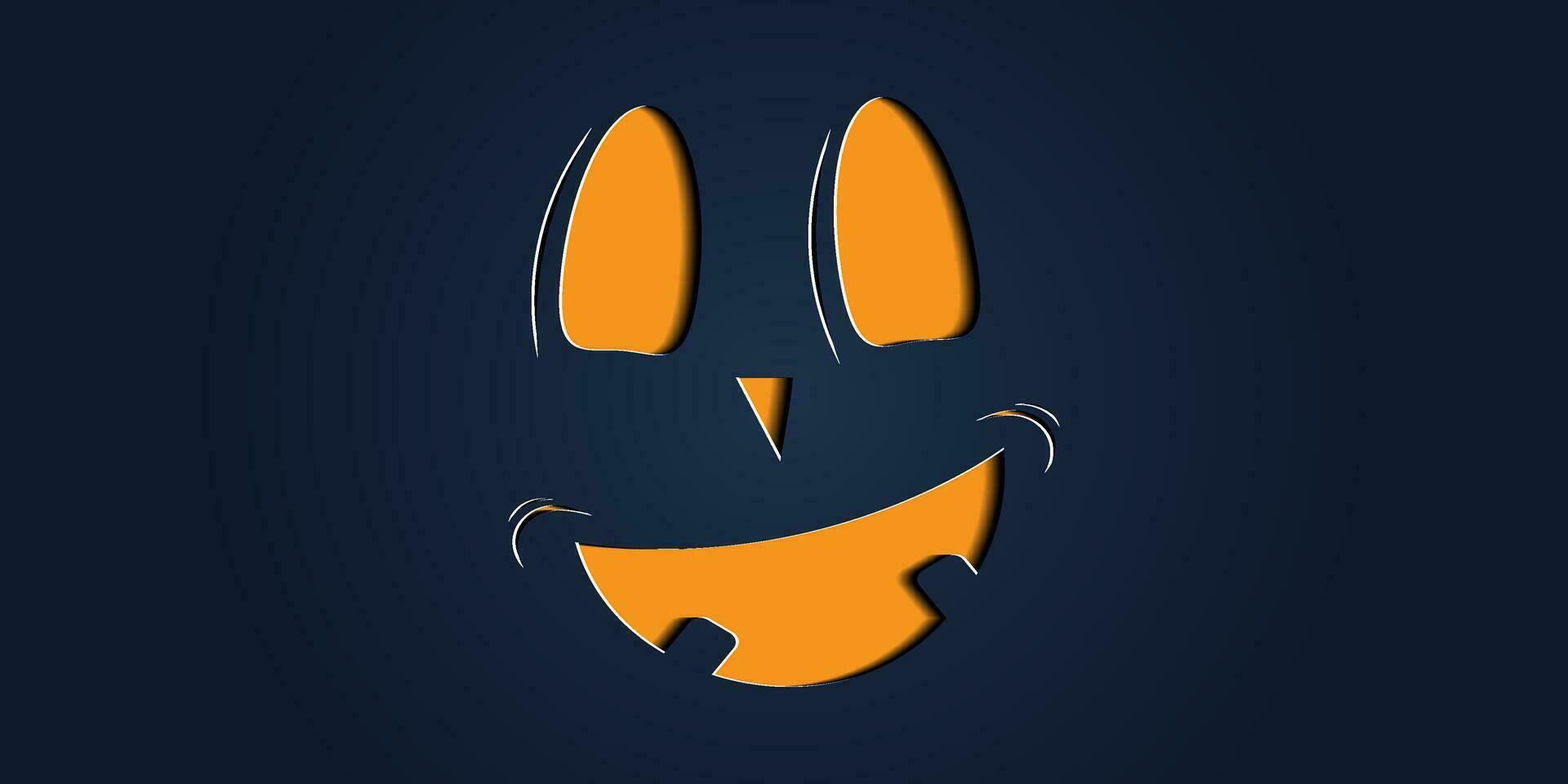 sencillo Víspera de Todos los Santos calabaza expresiones en papel cortar estilo para póster o folleto. vector