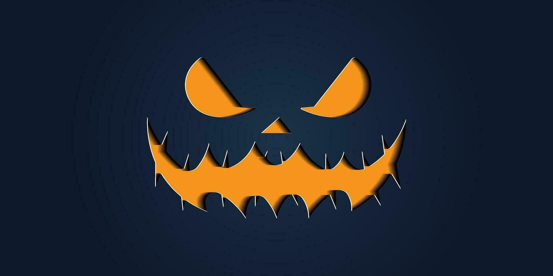 Simple halloween pumpkin expressions in paper cut style for poster or brochure. vector