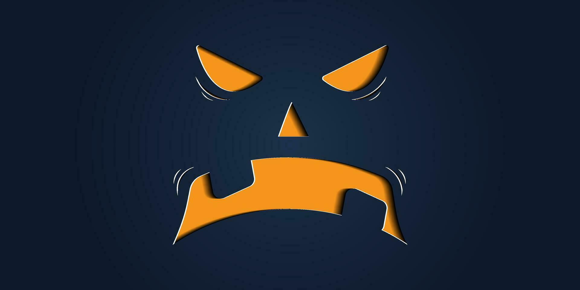 Simple halloween pumpkin expressions in paper cut style for poster or brochure. vector