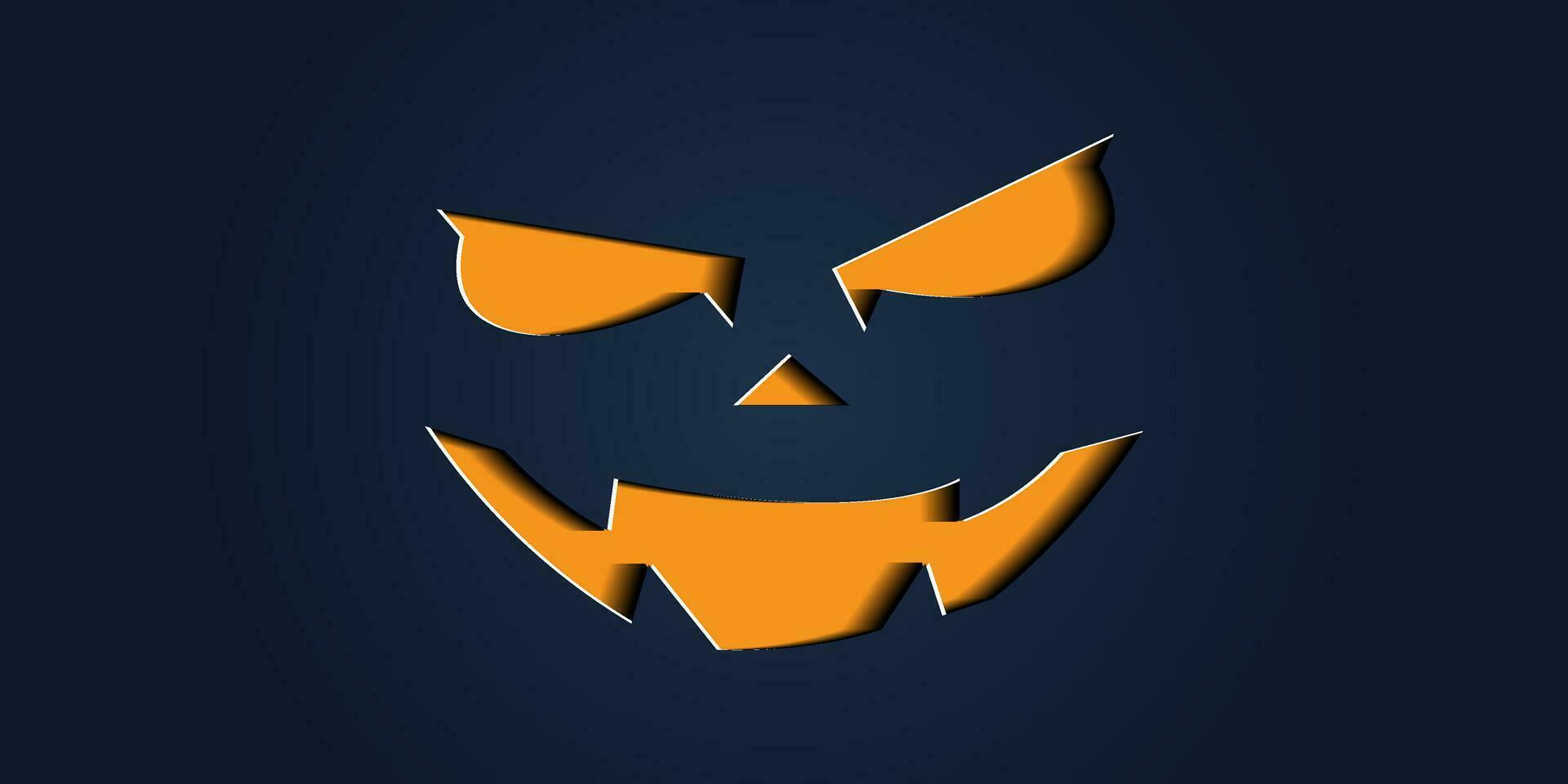 Simple halloween pumpkin expressions in paper cut style for poster or brochure. vector