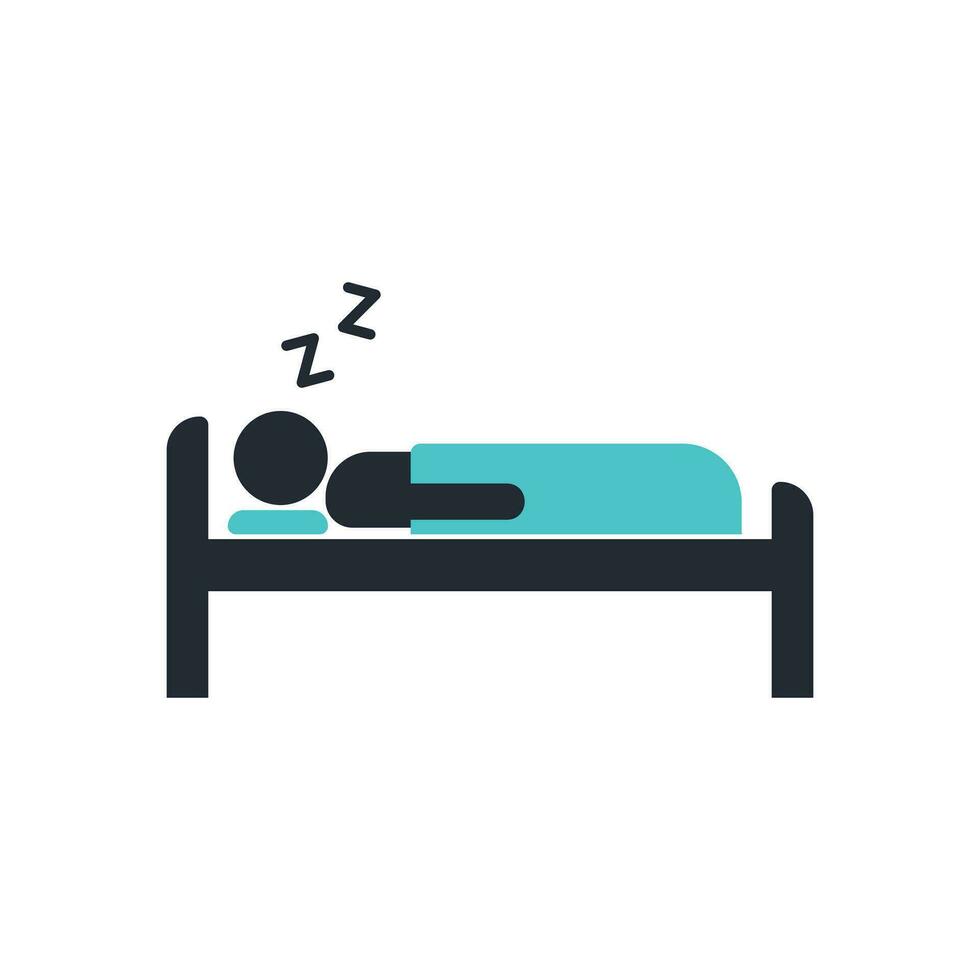 Illustration of a Person Sleeping Vector Silhouette Icon. Sleep Silhouette Icon.