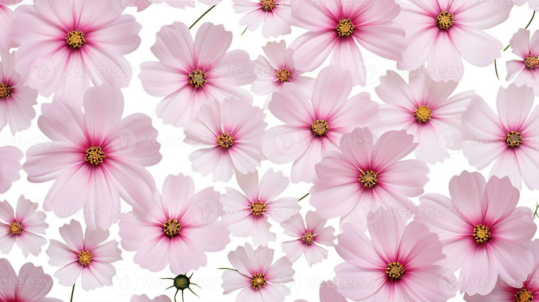 Cosmos flower patterned background. Flower texture background. Generative AI photo