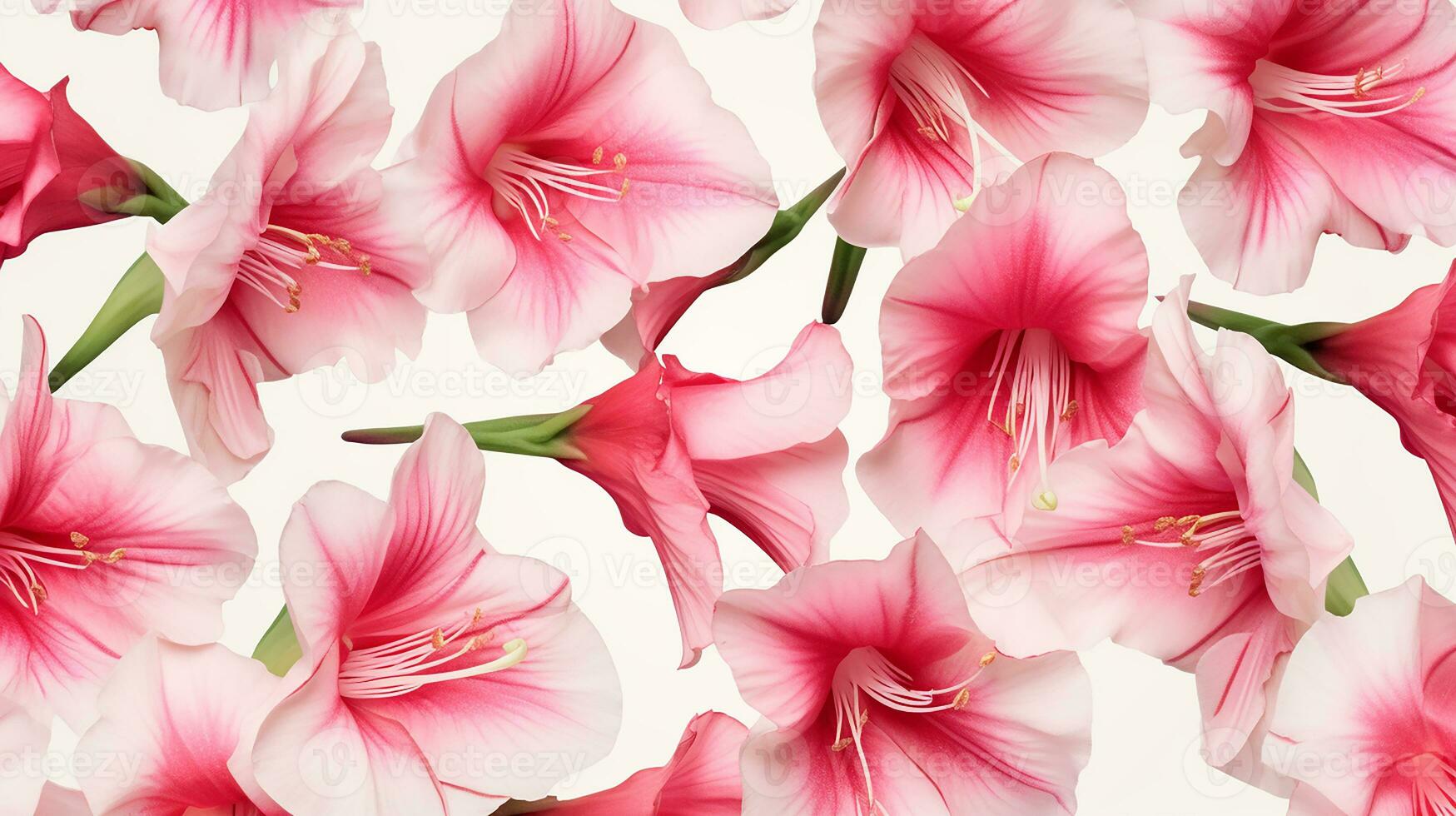 Gladiola flower patterned background. Flower texture background. Generative AI photo