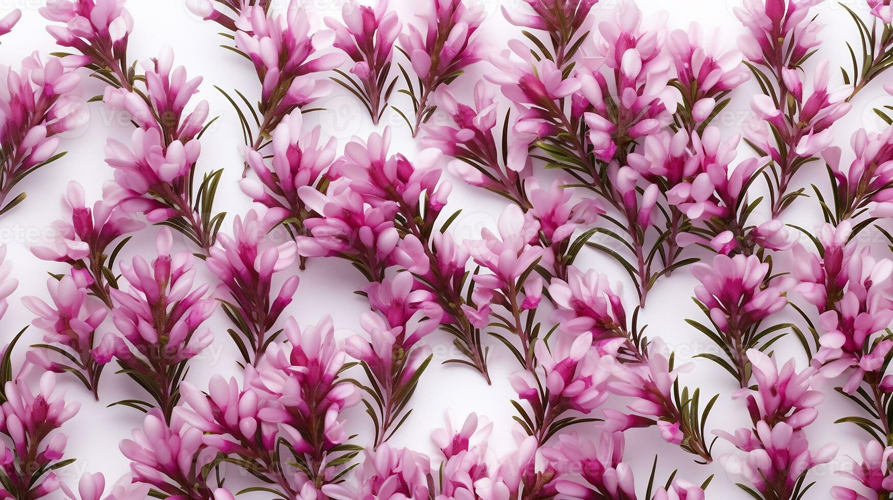 Heather flower patterned background. Flower texture background. Generative AI photo