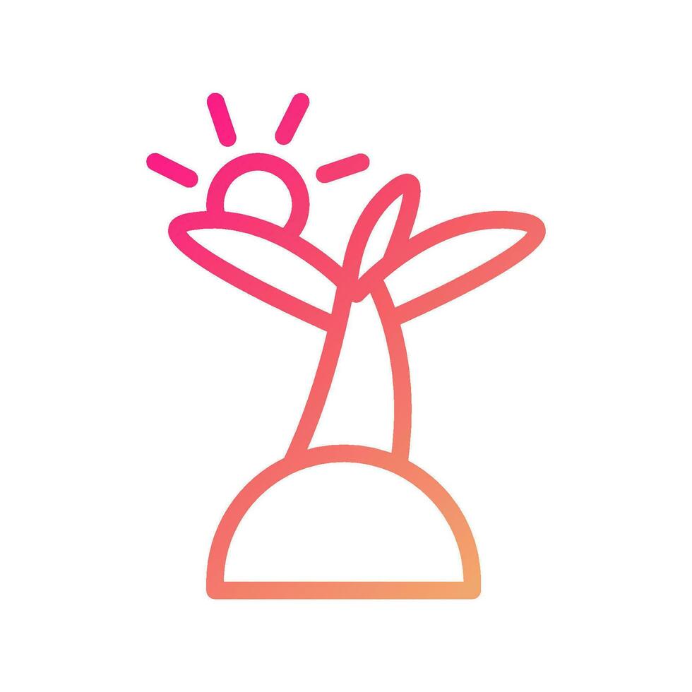 isla icono degradado rosado amarillo verano playa símbolo ilustración. vector