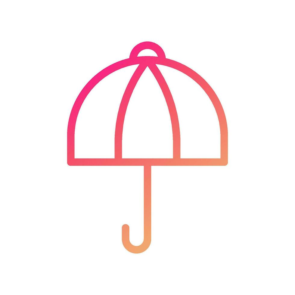 Umbrella icon gradient pink yellow summer beach symbol illustration. vector