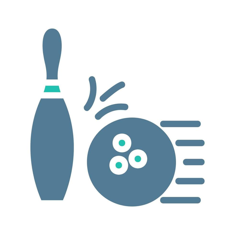 Bowling icon solid green light grey sport symbol illustration. vector