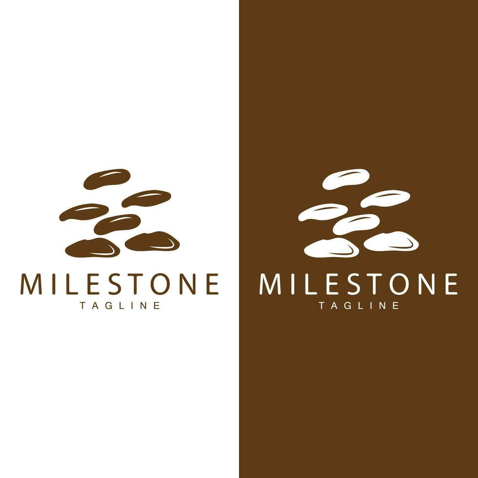 Stone Vector Logo, Stone Design Balance Milestone Vector Templet Symbol Illustration