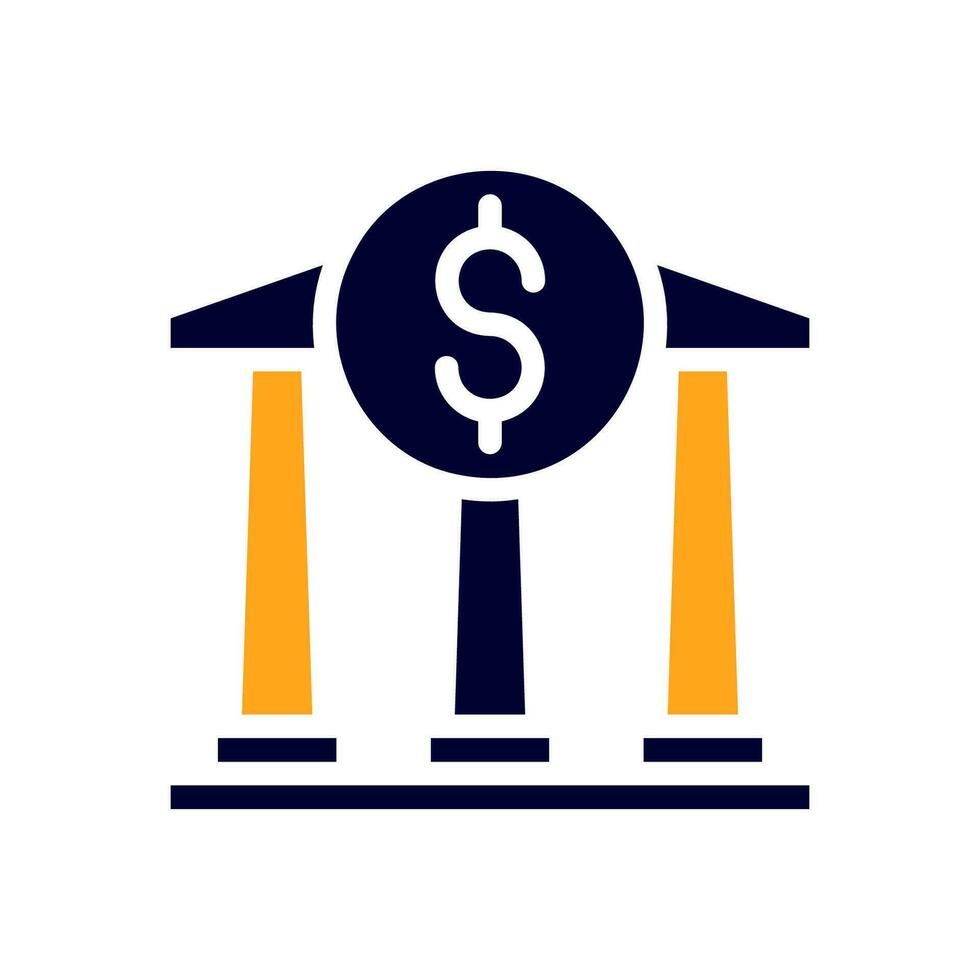 bancario icono sólido naranja negro negocio símbolo ilustración. vector