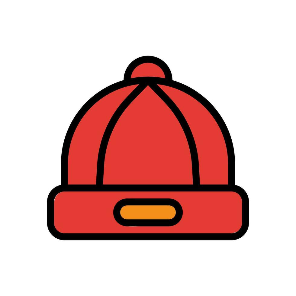 sombrero icono de colores contorno rojo naranja color chino nuevo año símbolo Perfecto. vector