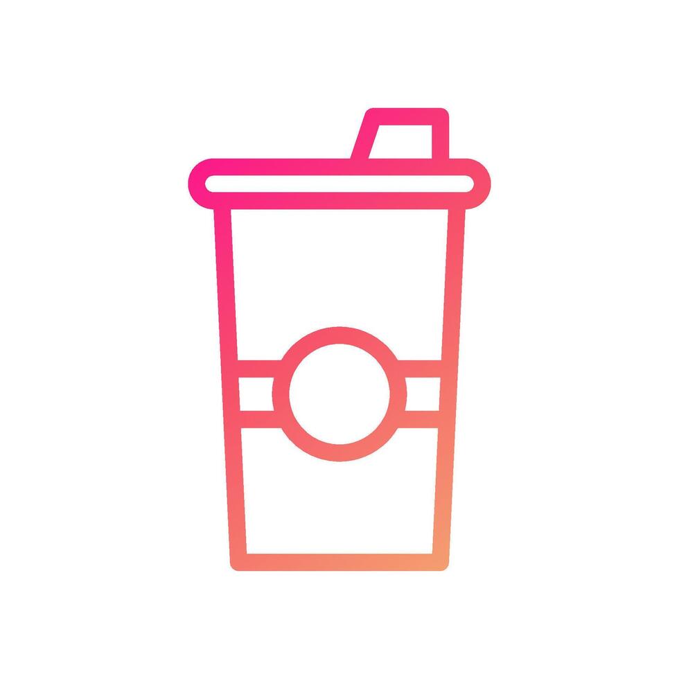 Drink icon gradient pink yellow summer beach symbol illustration. vector