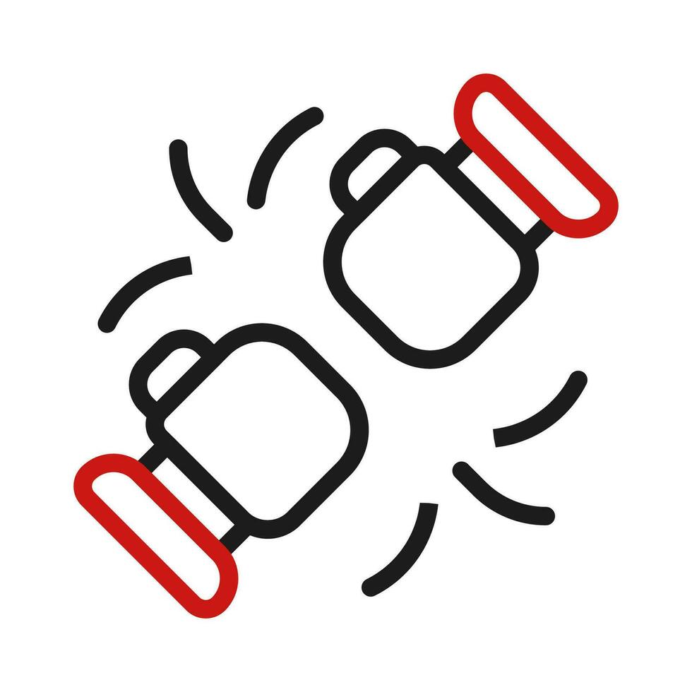 Boxing icon duocolor red black sport symbol illustration. vector