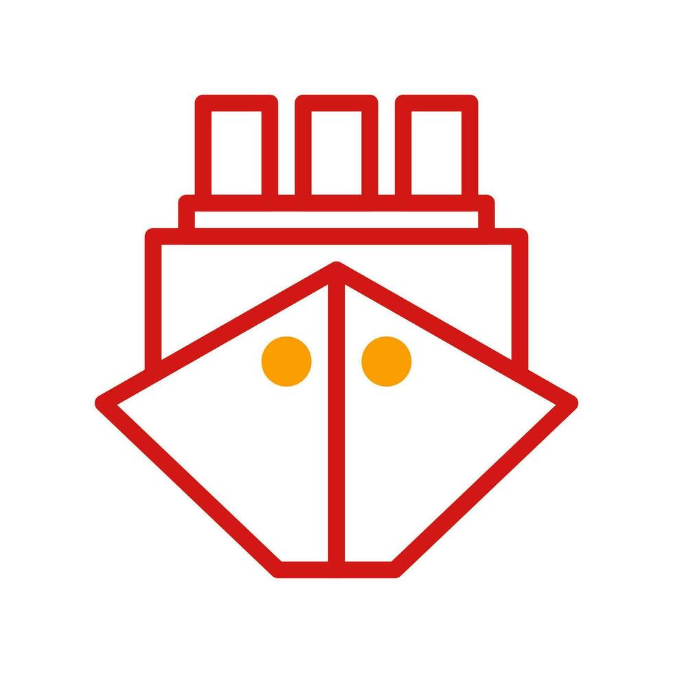 Boat icon duotone yellow red summer beach symbol illustration. vector