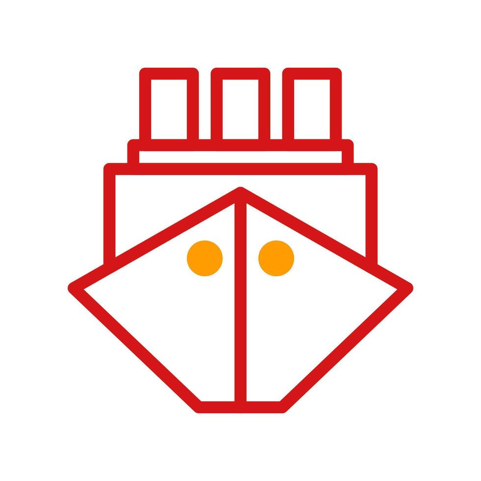 Boat icon duotone yellow red summer beach symbol illustration. vector