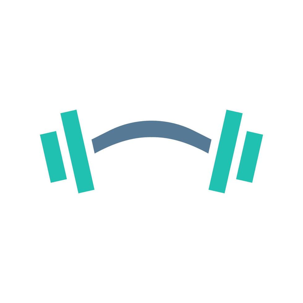 Dumbbell icon solid green light grey sport symbol illustration. vector