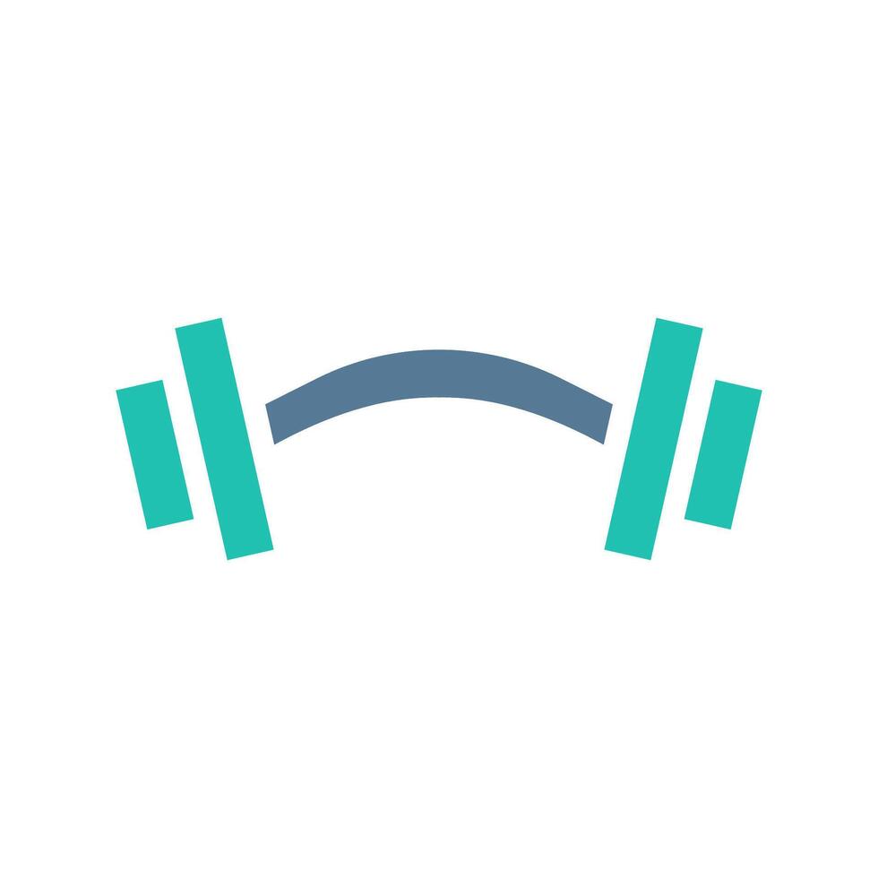 Dumbbell icon solid green light grey sport symbol illustration. vector