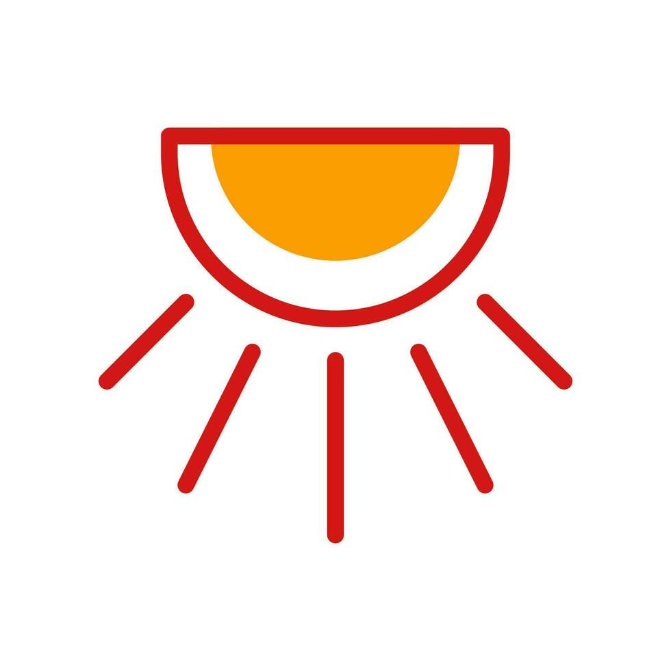 clima icono duotono amarillo rojo verano playa símbolo ilustración. vector