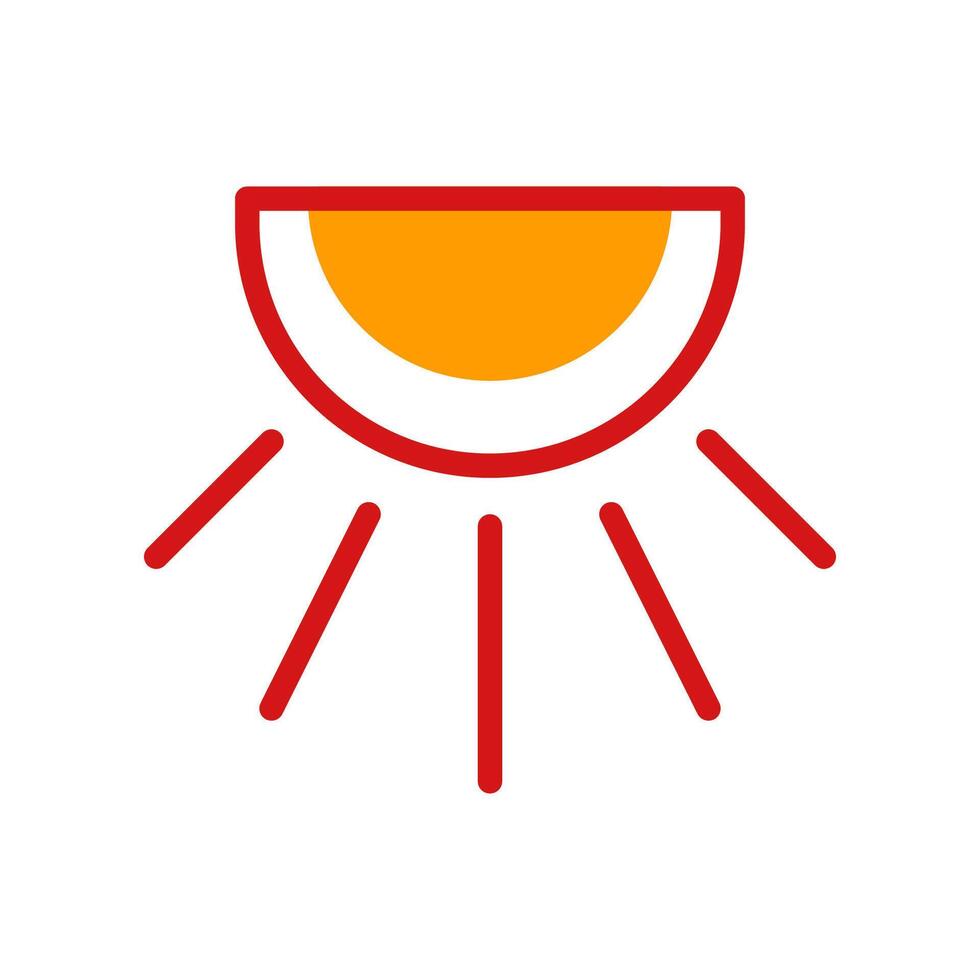 Weather icon duotone yellow red summer beach symbol illustration. vector