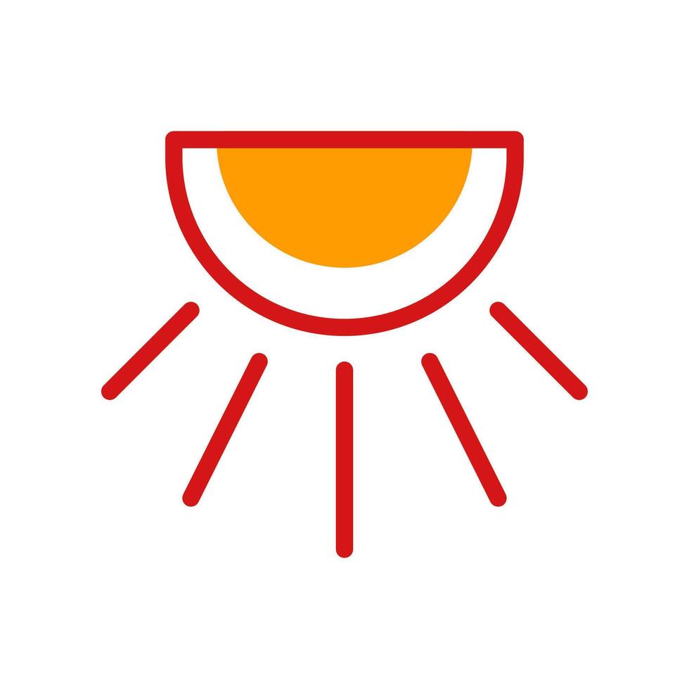 Weather icon duotone yellow red summer beach symbol illustration. vector