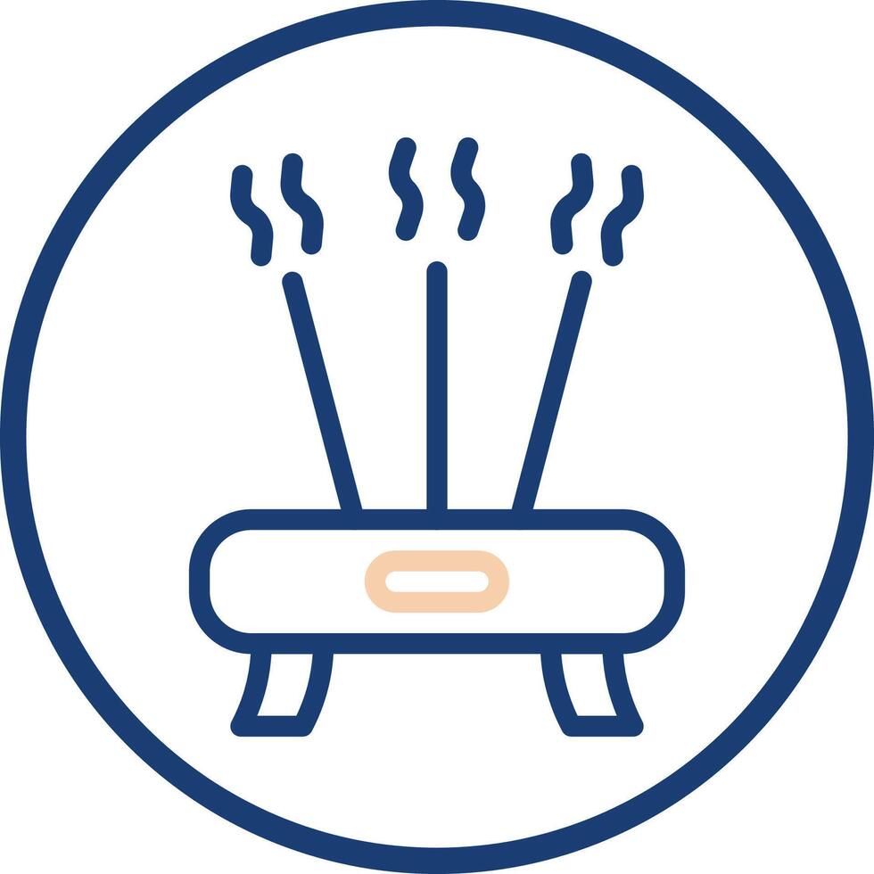 Incense icon line rounded beige blue colour chinese new year symbol perfect. vector
