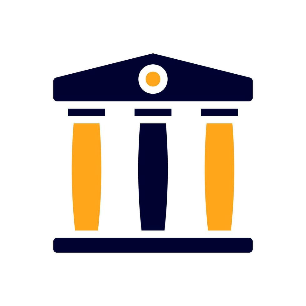Banking icon solid orange black business symbol illustration. vector
