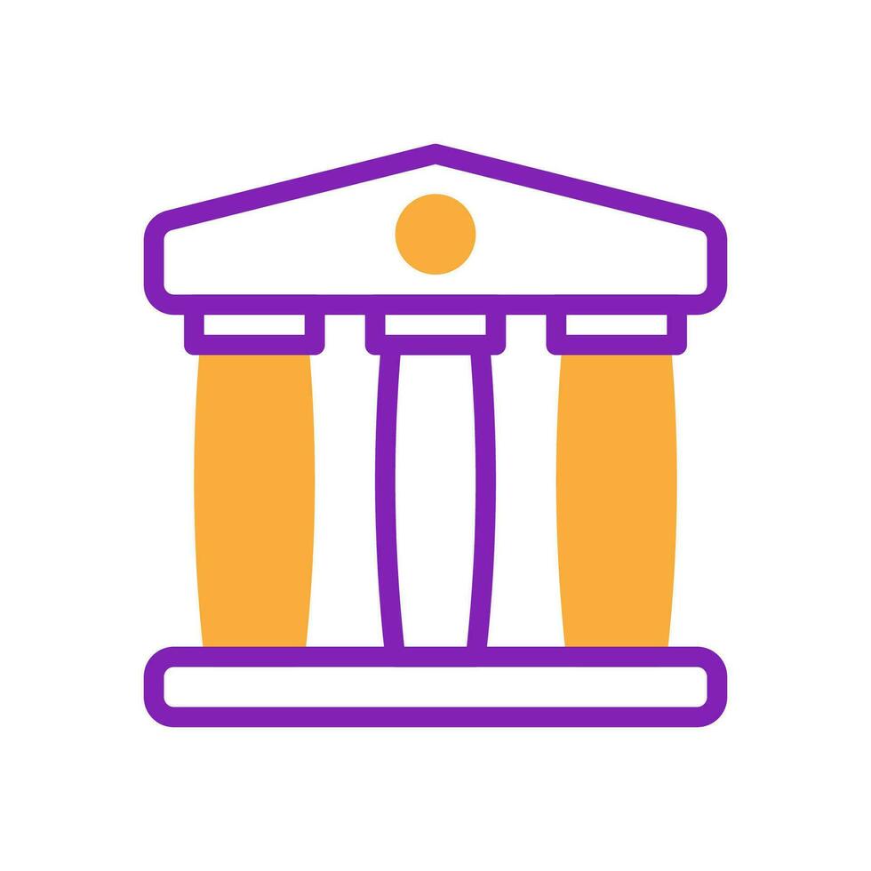 Banking icon duotone purple yellow business symbol illustration. vector