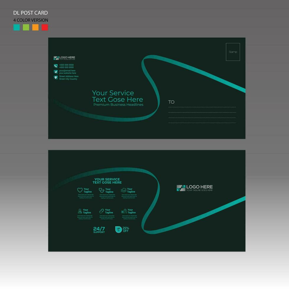 Postcard Design for invitation and any use vector