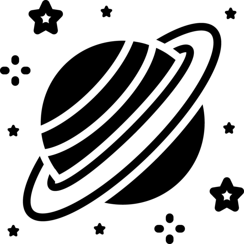 solid icon for saturn vector