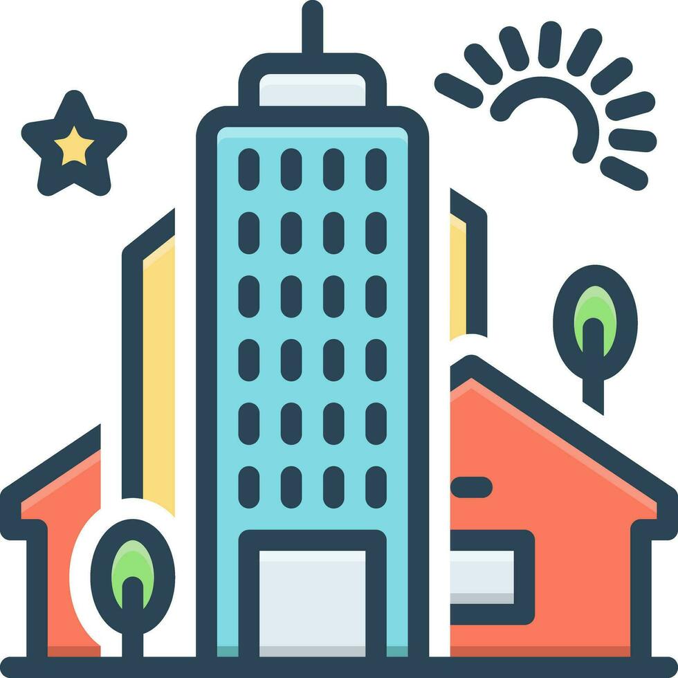 color icon for town vector