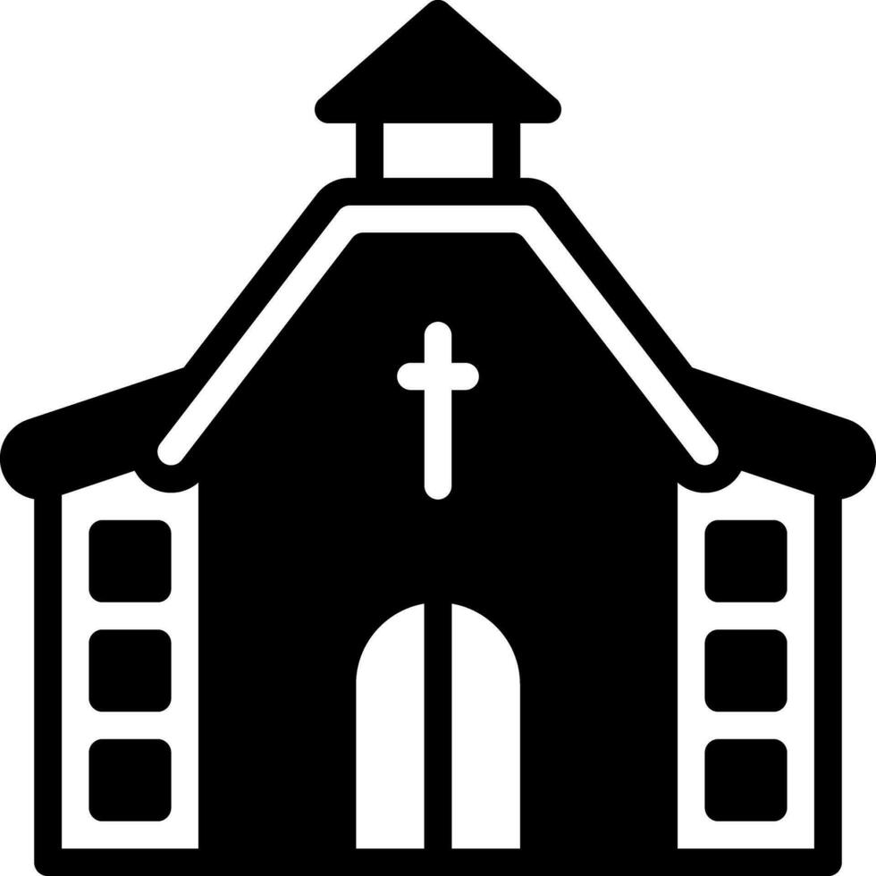 solid icon for chapel vector