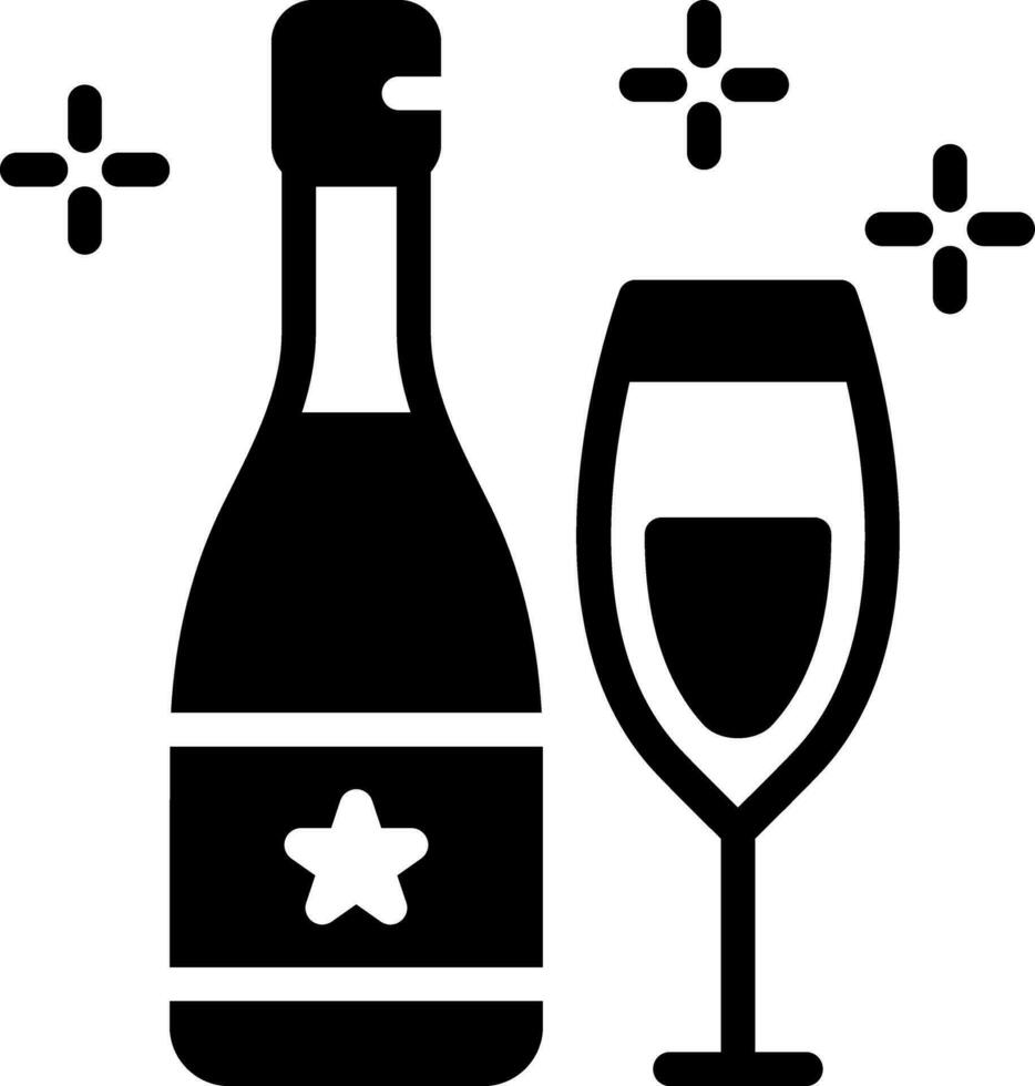 solid icon for champagne vector