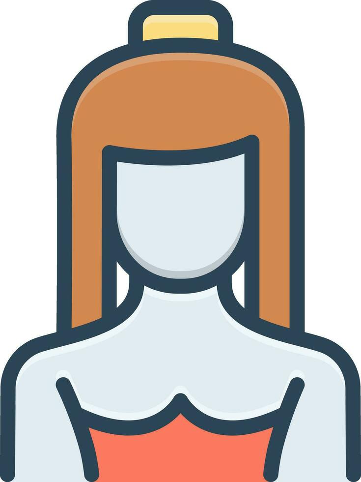 color icon for brunette vector