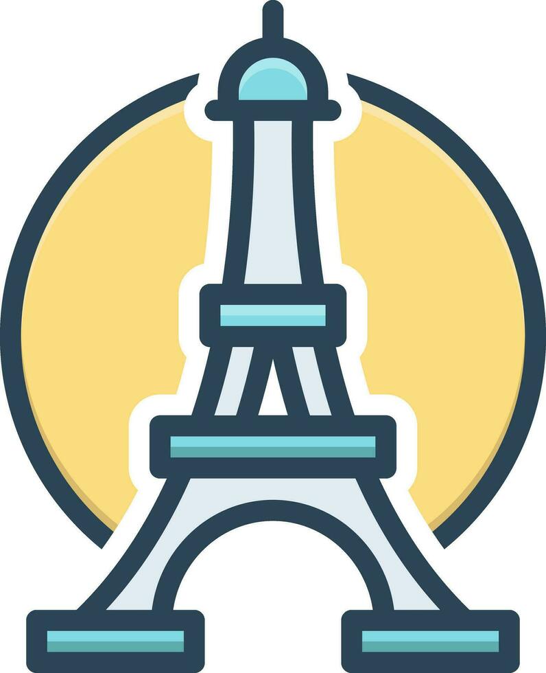 color icon for paris vector