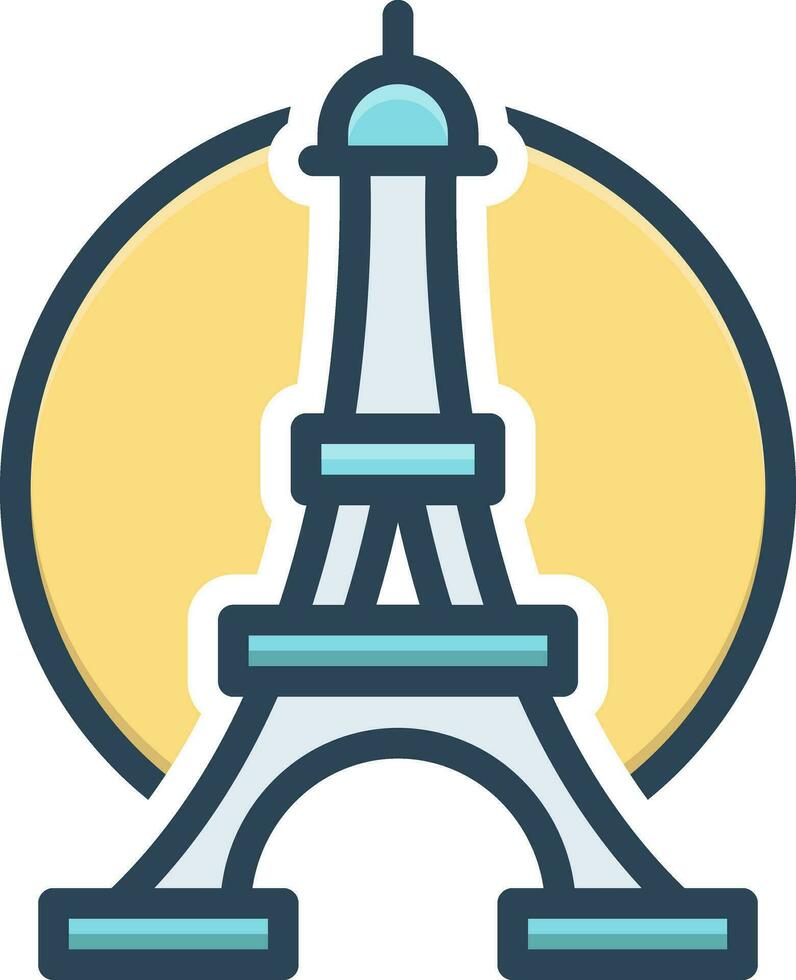 color icono para París vector