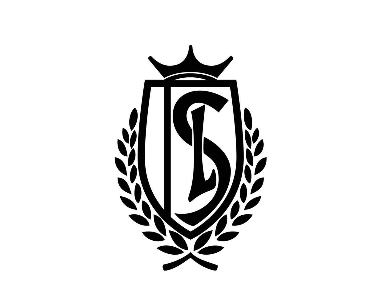 estándar Delaware feudal símbolo club logo negro Bélgica liga fútbol americano resumen diseño vector ilustración