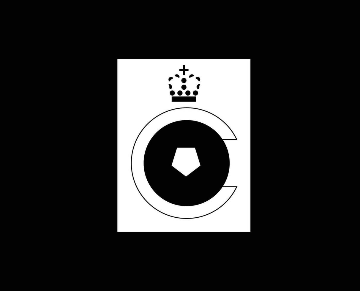 Cercle Brugge Club Symbol Logo White Belgium League Football Abstract Design Vector Illustration With Black Background