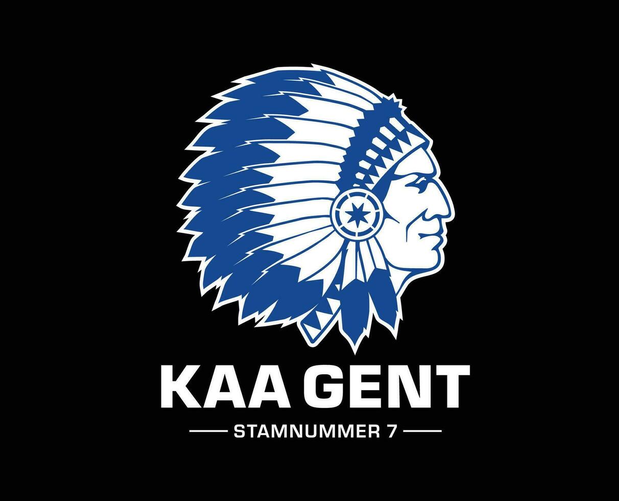 KAA Gent Club Logo Symbol Belgium League Football Abstract Design Vector Illustration With Black Background