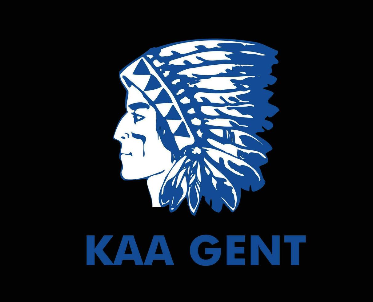 KAA Gent Club Symbol Logo Belgium League Football Abstract Design Vector Illustration With Black Background