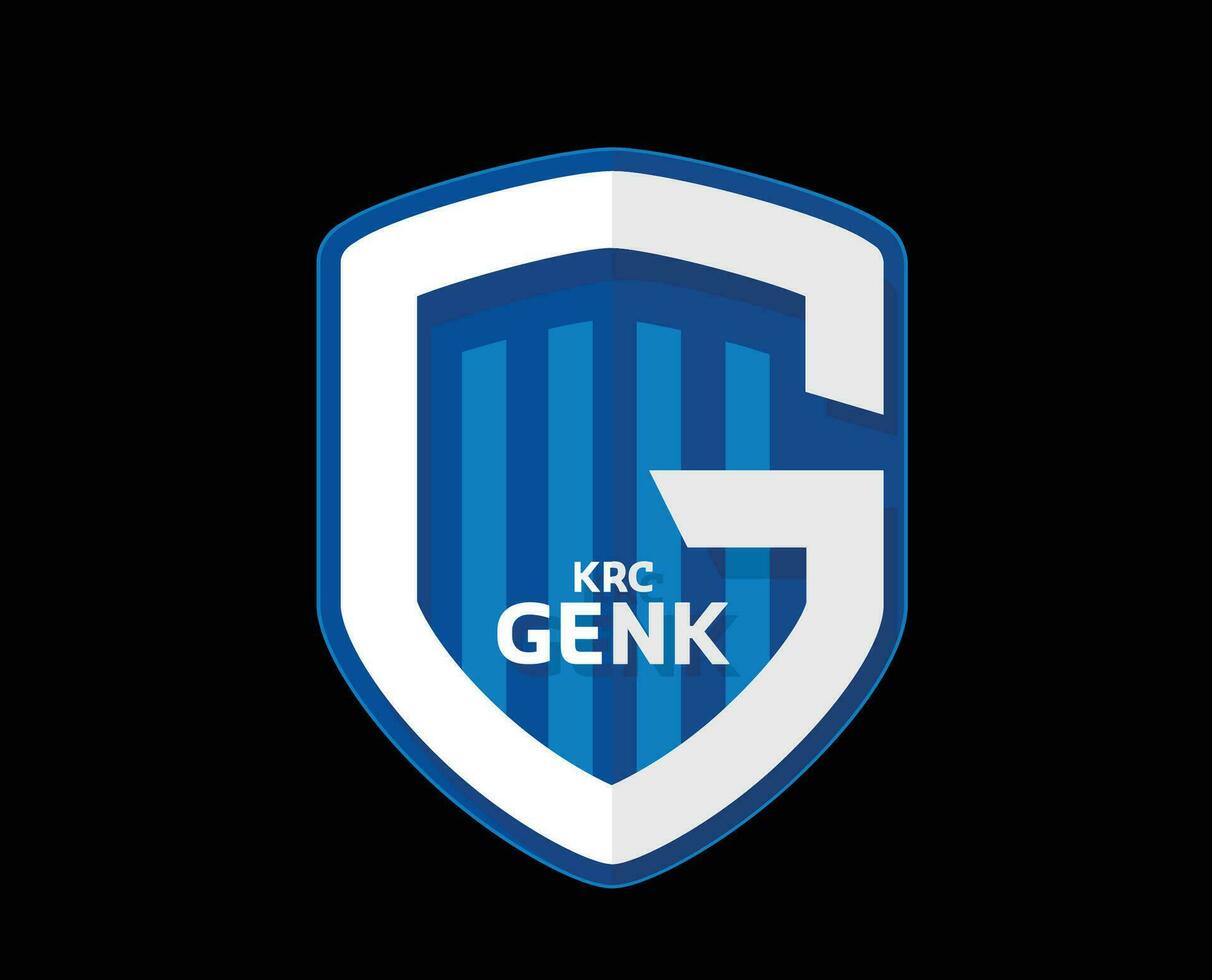 krc Genk club logo símbolo Bélgica liga fútbol americano resumen diseño vector ilustración con negro antecedentes