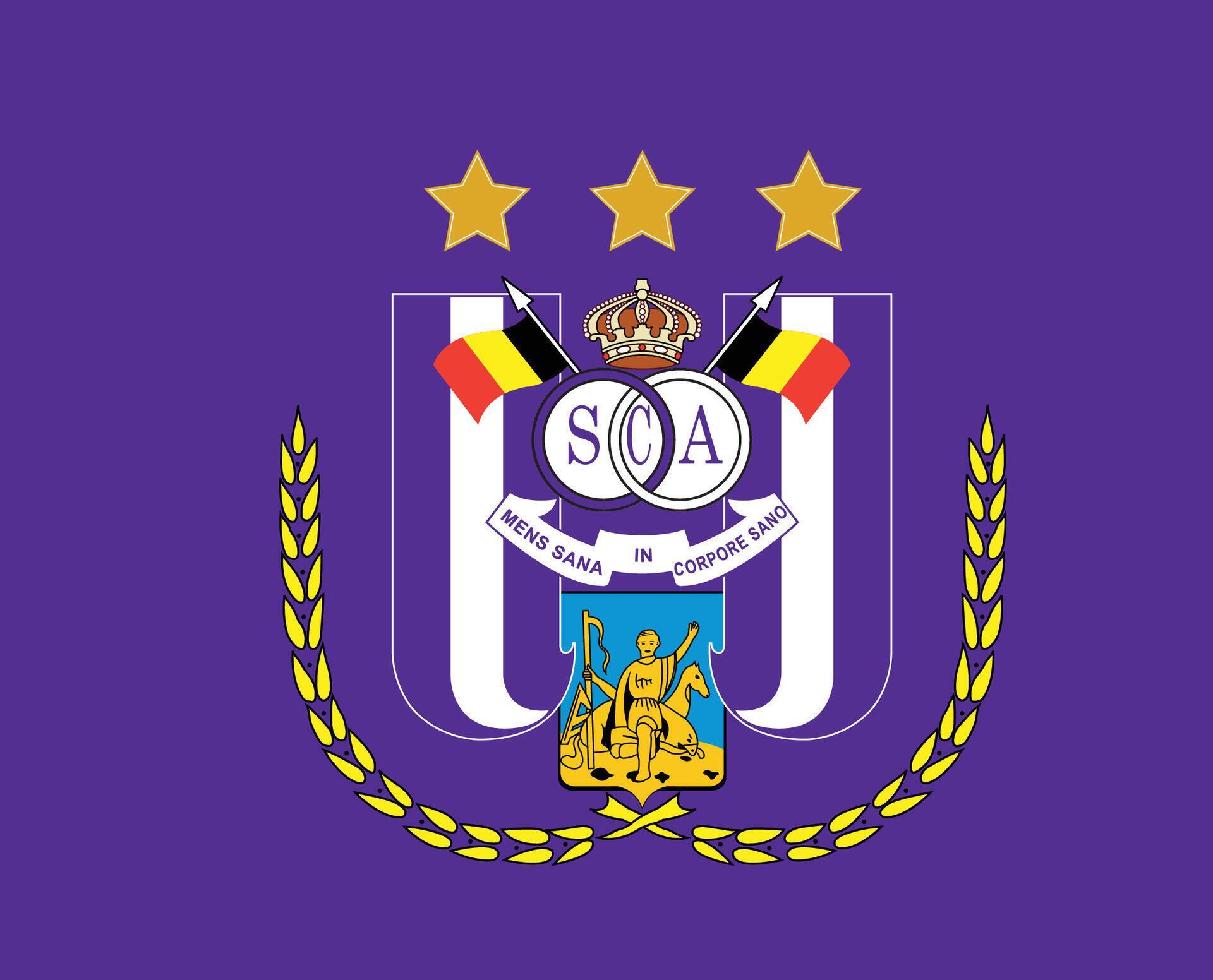 Anderlecht Club Logo Symbol Belgium League Football Abstract Design