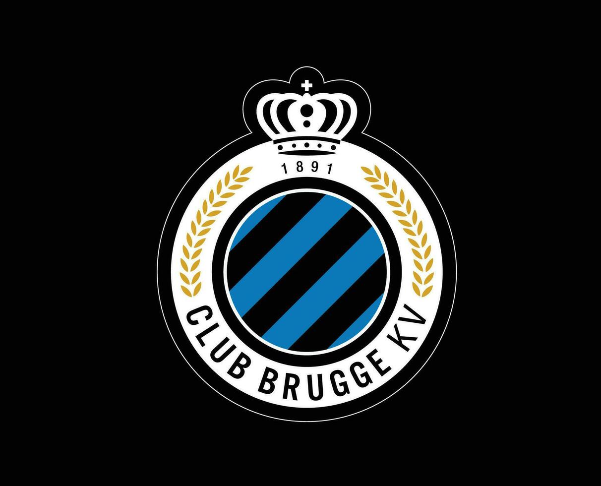 Club Brugge KV Club Logo Symbol Belgium League Football Abstract Design Vector Illustration With Black Background