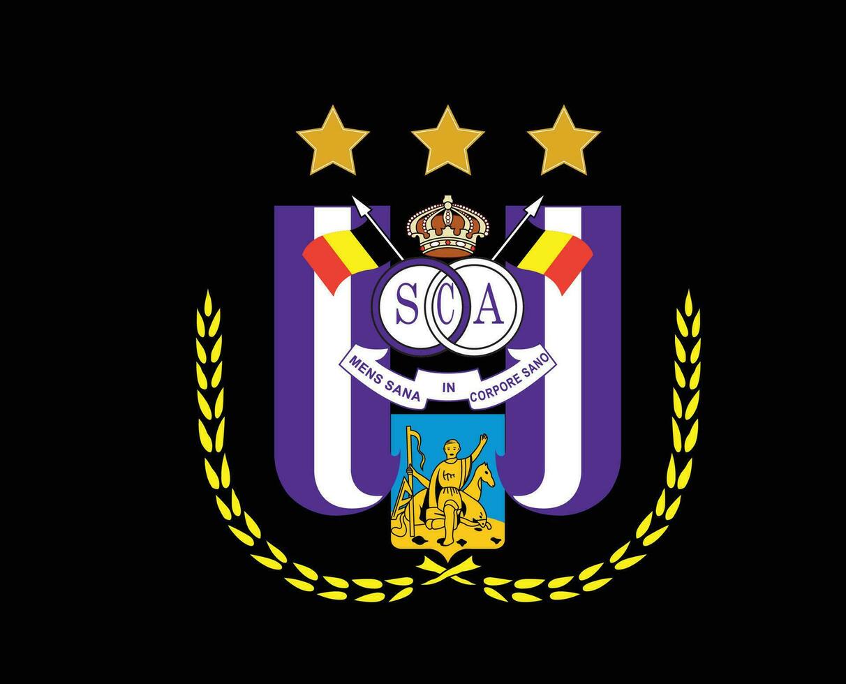 Anderlecht club logo símbolo Bélgica liga fútbol americano resumen diseño vector ilustración con negro antecedentes