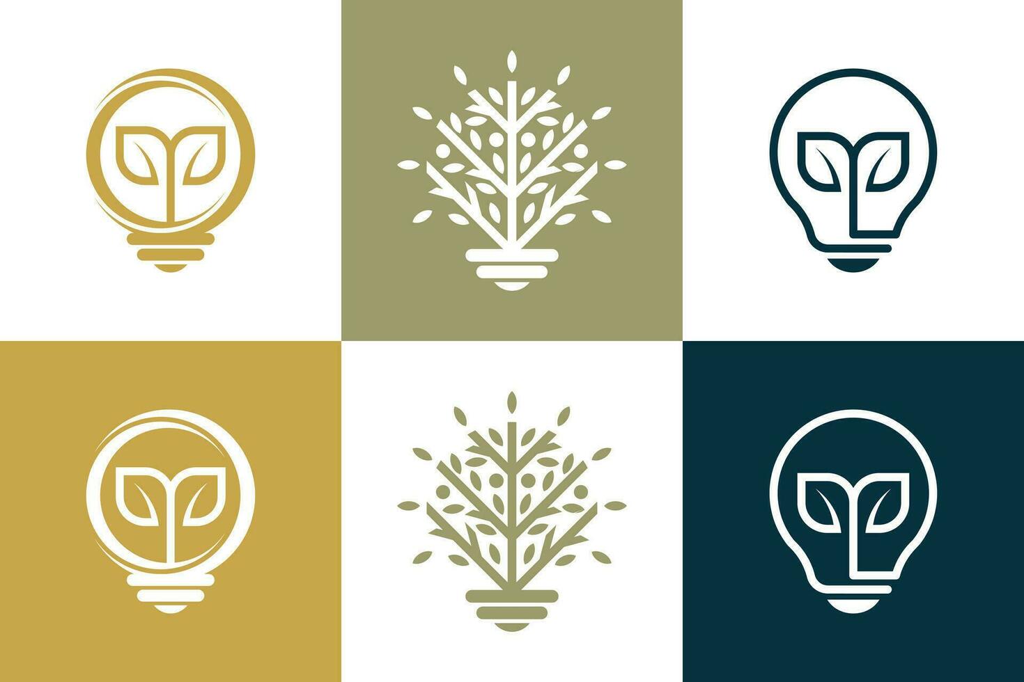 Set of nature and tree logo design vector with creative element concept