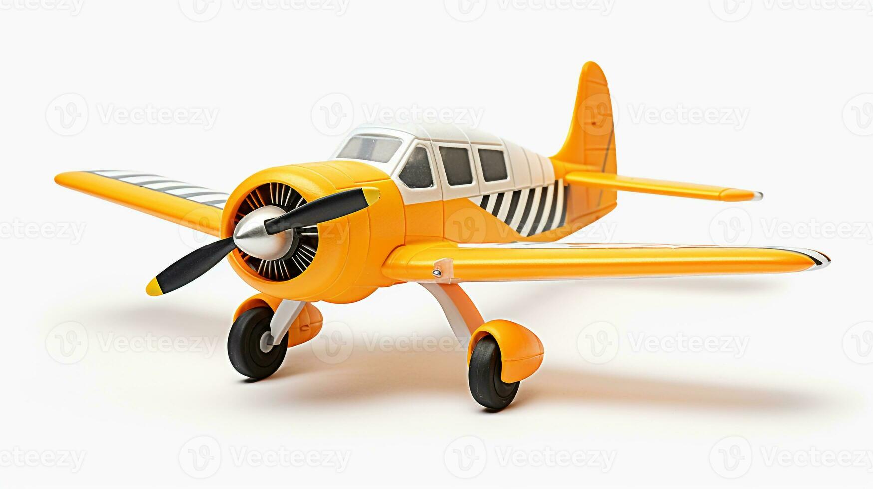 Displaying a 3D miniature Propeller Plane. Generative AI photo