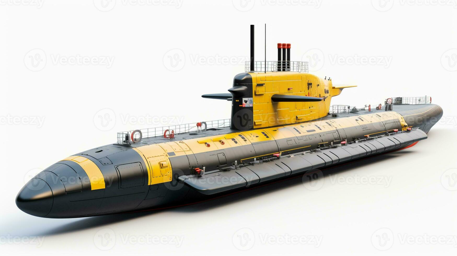 Displaying a 3D miniature Ballistic Missile Submarine. Generative AI photo