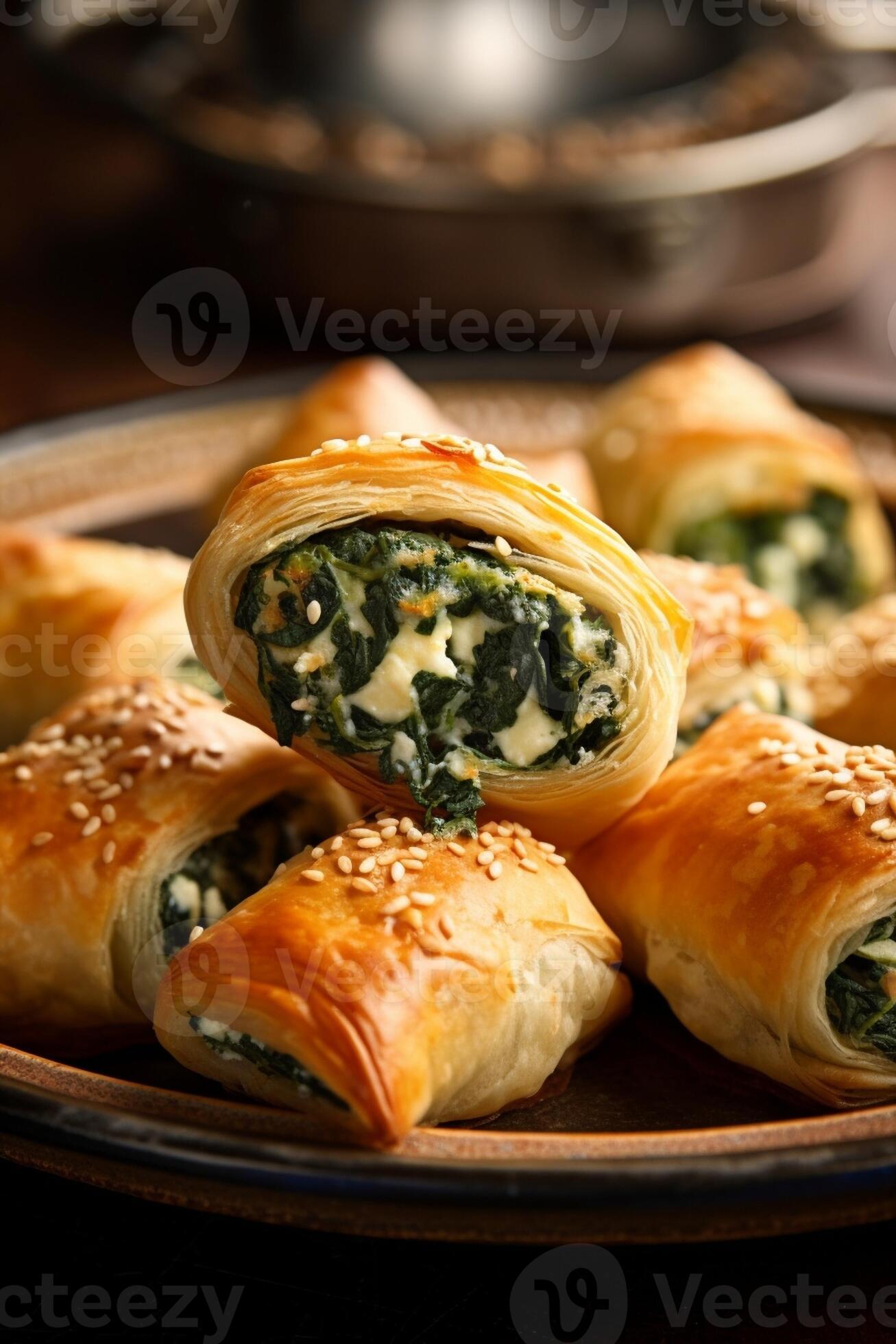Greek spinach triangles, Generative AI 29875887 Stock Photo at Vecteezy